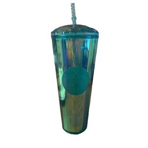 Starbucks Turquoise Kaleidoscope Tumbler Venti Cold Cup Iridescent 24oz